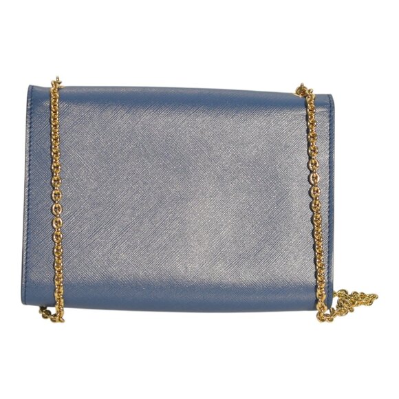 Salvatore Ferragamo Vara Bow Chain Shoulder Bag – Blue Saffiano Leather - Picture 4 of 15